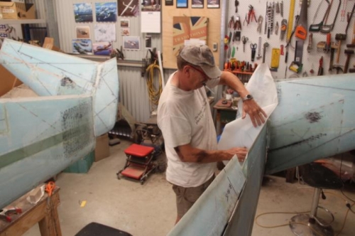 Marking up the peel ply