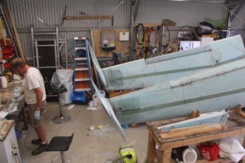 Wetting out the right cove layup