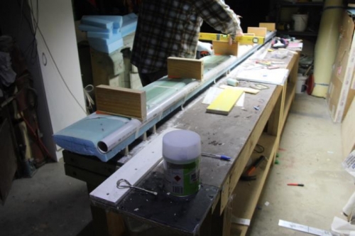 Levelling the jig blocks