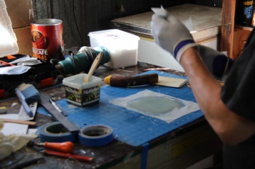 Laying up on the bench