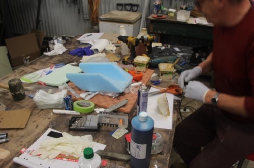 Taping up a bit of foam to tape R33 nose