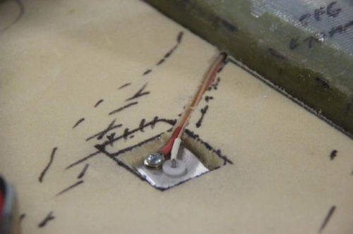 Top of probe, connected by not yet installed