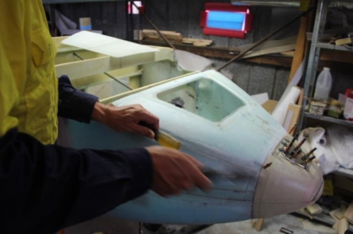 Ballast Hatch flange foam in place.