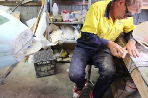 1 NG-32 in place, sanding the other to profile