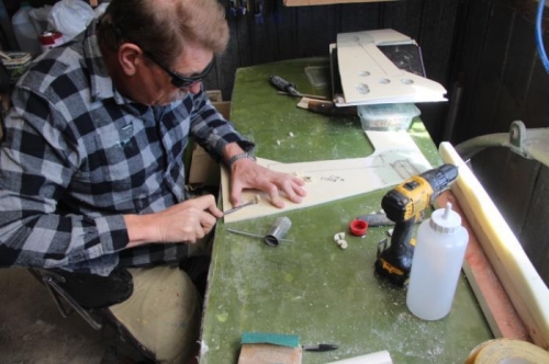 Cleaning out the foam