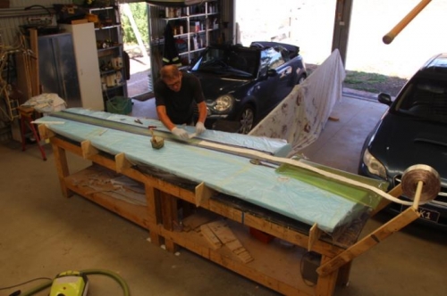 Crappy bit of plastic protects tape whiilst I squeegee