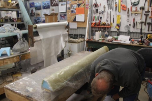 Peel ply and plastic, coz I'll need a heater tonight