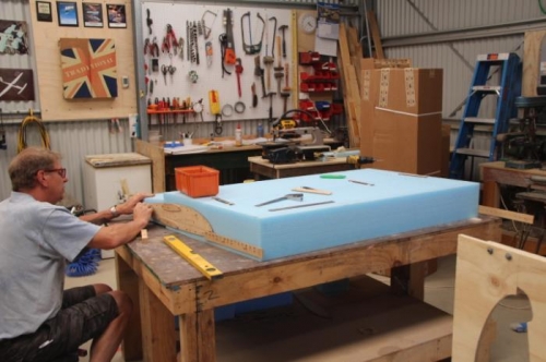 Setting up for the second profile cut, forgot to turn on the camera for the first...