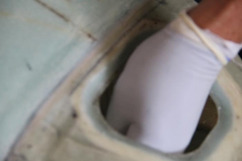 Applying flox fillet. Feeling a bit like a Gynecologist...