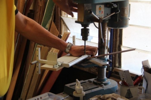 Drilling out the rudder pedals