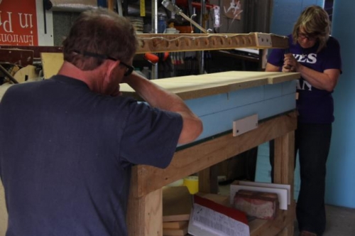 Viki helps cut another Canard Inner Core