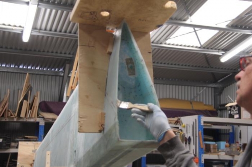 Painting epoxy on the overlap