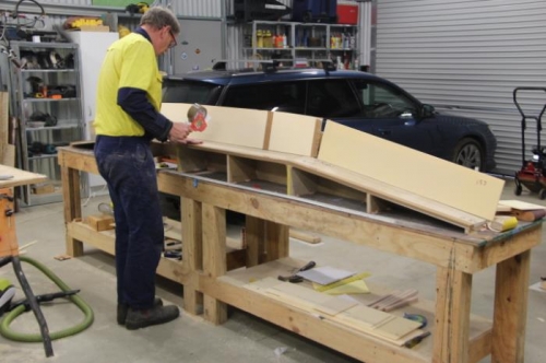 Taping the foam joints for a hinge joint