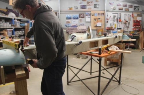 Drilling out access holes for holesaw