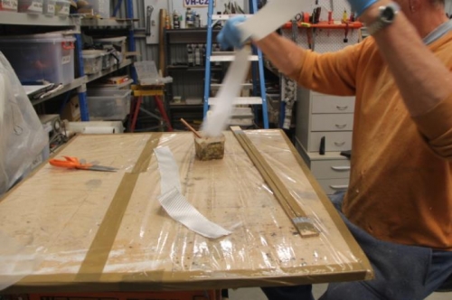 First ply onto the form