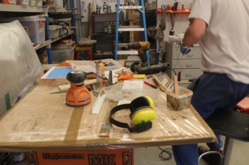 Setting up the test piece