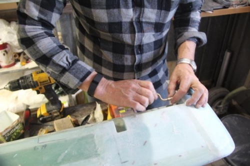 Cleaning up hinge pin holes