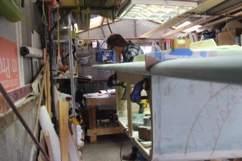 Clamped in place, tried using leftover resin to rough fill the Canard. Beastly stuff!