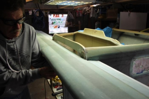 Bolting on the Canard. Bugger me, it worked!