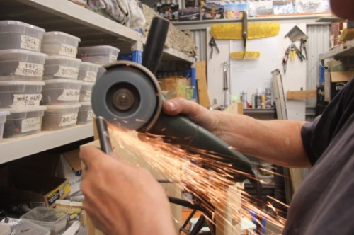 Make gross cuts with a cutting wheel, and fine tune with the 80g flapper wheel.