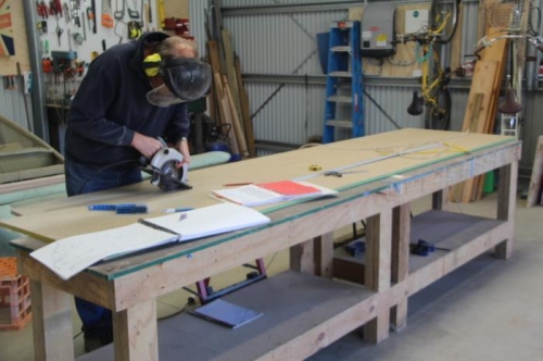 Nervously attempting a plunge cut