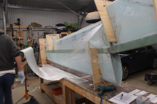 3rd ply onto the peel ply