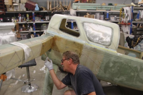 Getting the plane brown for fuel tanks