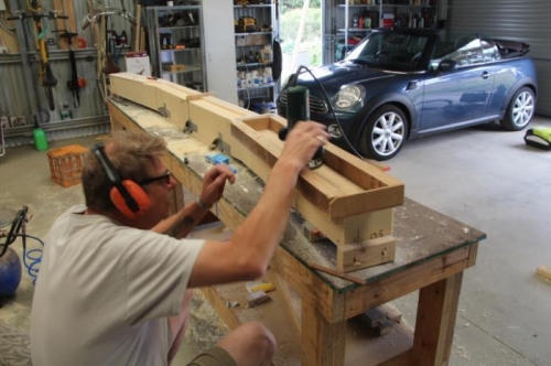 Routing out the spar cap troughs