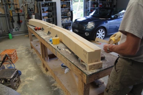 Sanding down to the template profiles