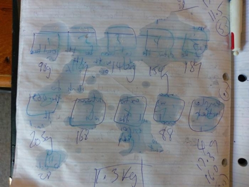 Epoxy test patches, one from each batch. All pass the scratch test