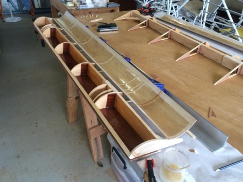 Gluing the LE ply to the port aileron