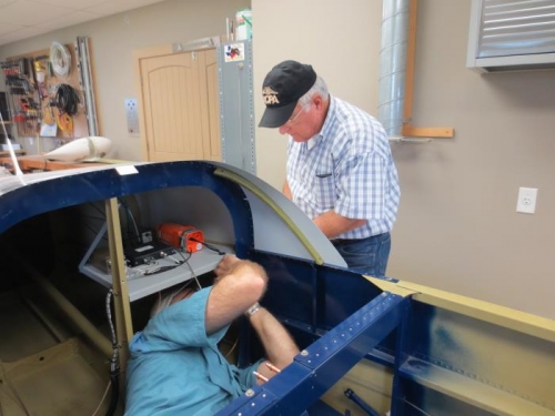 Steve helping me set a rivet