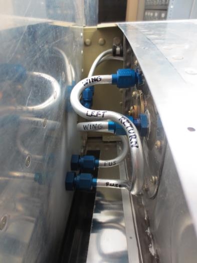 Left wing fuel lines
