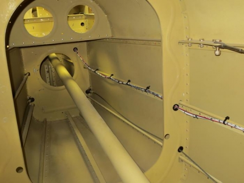 Wiring installed in back of empennage