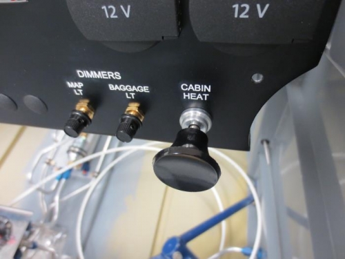 Cabin heat control cable installed