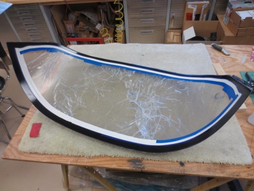 Windscreen taped and primed