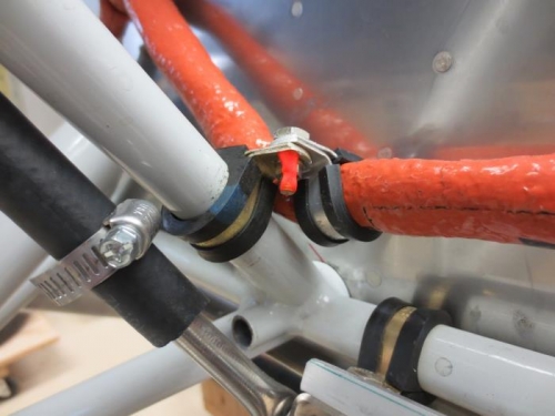 Installed adel clamp on fuel return line