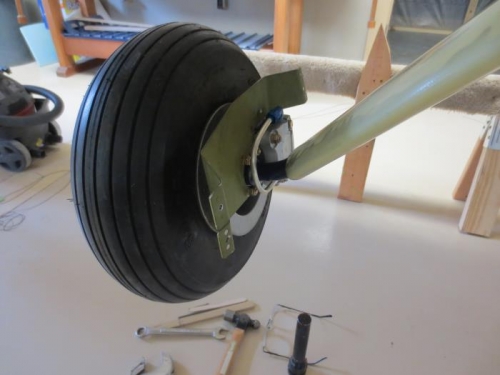 Right gear leg after painting