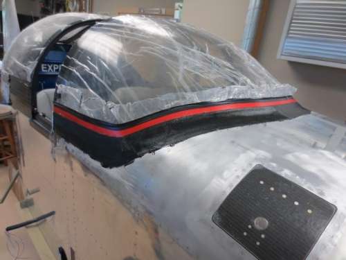 Fiberglass applied with black pigment