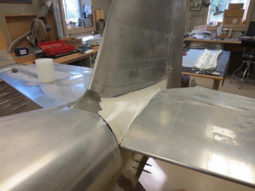 Stabilizer fairing ready to be applied