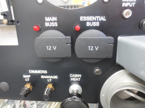 Power plugs on panel