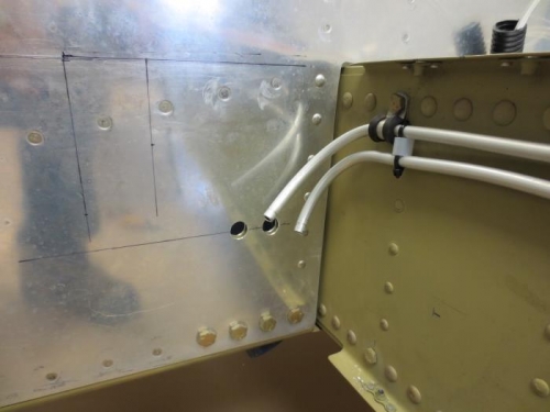 Drilled holes for Pitot and AOA