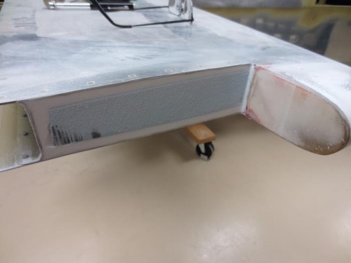 End of horizontal stabilizer foamed in