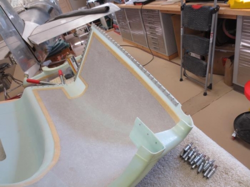 Lower left side hinge installed