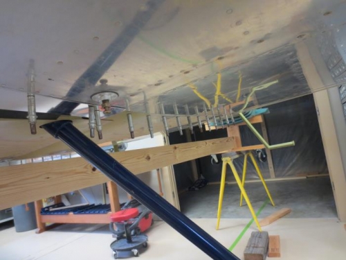 Drilled underside of left wing