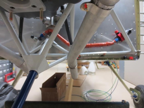 Fuel line back to firewall.