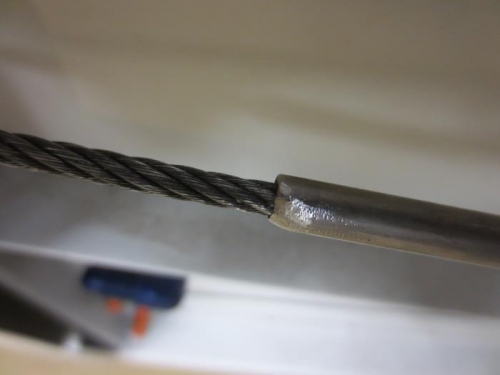 Chamfered rudder cable
