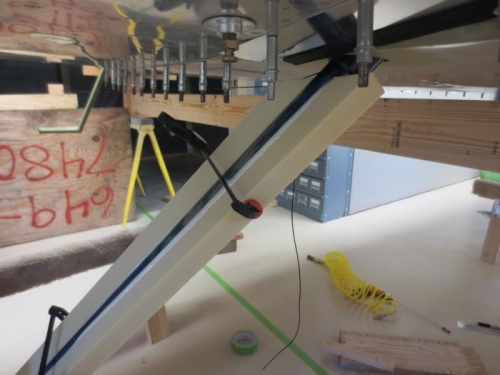 Foam blocks epoxied in place