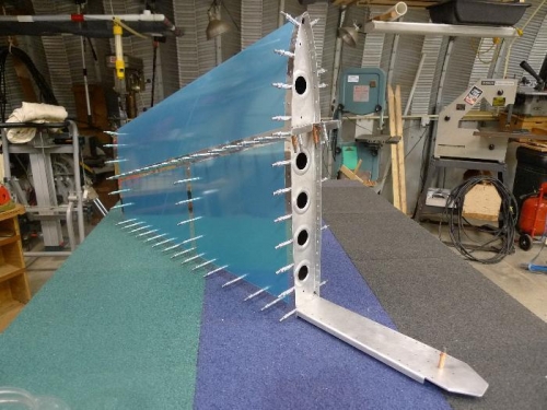 VS skin clecoed to spar/rib assembly