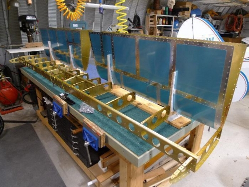 Front spar ready to go into skins